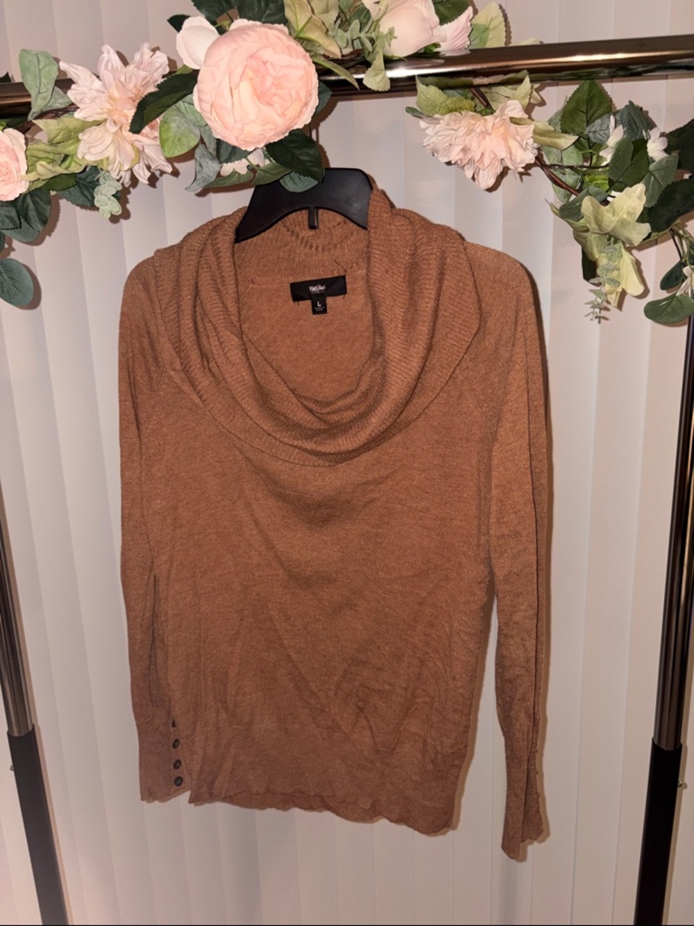 Mossimo Camel Cowl Neck Sweater Cozy Neutral Fall Top
